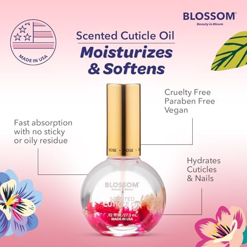 Blossom Cuticle Oil for Nails, Infused with Real Flowers, Rose, 0.92 fl. oz - Image 6