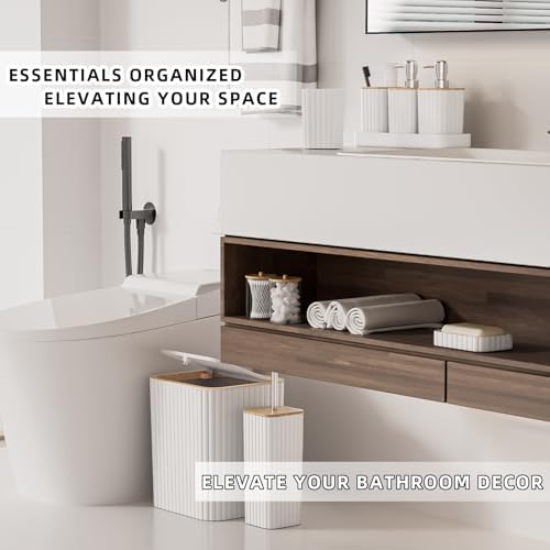 XLHOMO Bathroom Accessories Set - 10PC Elegant White Bathroom Set - Image 6