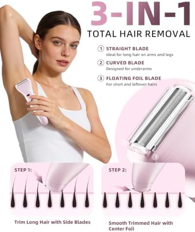 Ufree 3-in-1 Bikini Trimmer Electric Razors for Women, Gifts for Women - Image 3