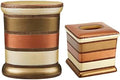 Zahari Home 2pc Contempo Luxury Bath Accessories Set Waste Basket & Tissue Box Modern Classic Contemporary Decorative Beautiful Designs Stylish Bathroom Accessories Set by ZahariHome