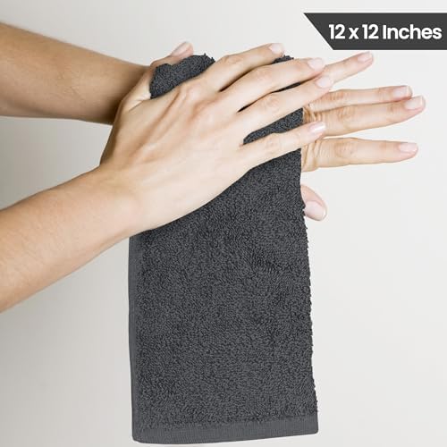 Utopia Towels 24 Pack Washcloths, 12x12 in, 100% Cotton, Grey - Image 3