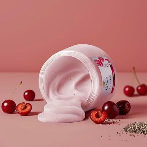 Dove Cherry & Chia Milk Body Scrub Exfoliates and Deeply Nourishes 15 oz - Image 3