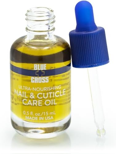 Blue Cross Nail & Cuticle Care Oil, Mineral Oil Free, Hydrating, Moisturizing, All Natural Professional Nail + Cuticle Care, Lemongrass/Lavender Scented Essential Oils, Made in USA, 0.5 floz/15mL by BlueCross