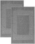 Superior Heavyweight Cotton Bath Mats, Bath Rugs For Bathroom Accessories, Washable Rug For Shower, Bath, Toilet, Modern Decor, No Backing, Luxury Hotel And Spa Quality, Set of 2, 22" x 35", Silver by SUPERIOR
