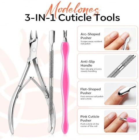 Modelones Cuticle Remover Kit, Cuticle Trimmer Nail Stuff & File Nail Kit - Image 4