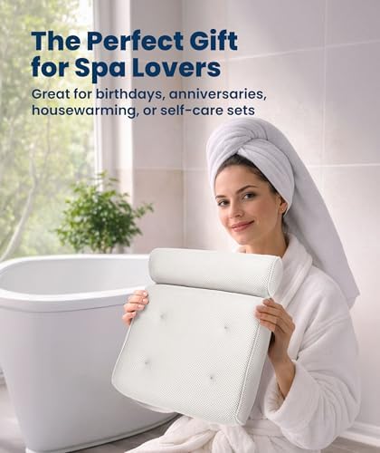 Everlasting Comfort Luxury Bath Pillow for Tub – Quick-Dry 4D Mesh – White - Image 7