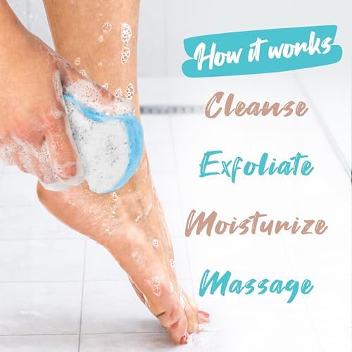 Spongables Pedi Scrub Foot Exfoliating 20+ Wash Sponge, Ocean Breeze, 1 Count - Image 4