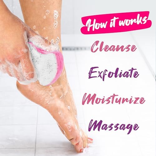 Spongables Pedi Scrub Foot Exfoliating 5+ Wash Travel Sponge, Lavender, 6 Count - Image 4
