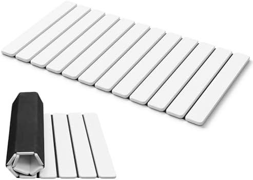 AWW Foldable Stone Bath Mat, Diatomaceous, 31.5"x15.7", White by AWW
