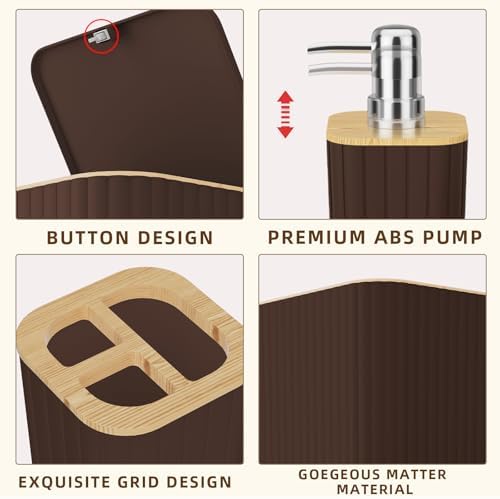 XLHOMO Bathroom Set - Elegant Brown Bathroom Set, Bathroom Accessories Set - Image 6