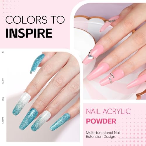 COSCELIA 58PCS Acrylic Nail Kit for Beginners with Everything Drill & Light - Image 3