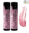 Moroccan Magic Perfect Pink Tinted Lip Balm | Made with Natural Cold Pressed Argan and Essential Oils | Lip Balm | Smooth Application | Non-Toxic, Cruelty Free | 2 Pack