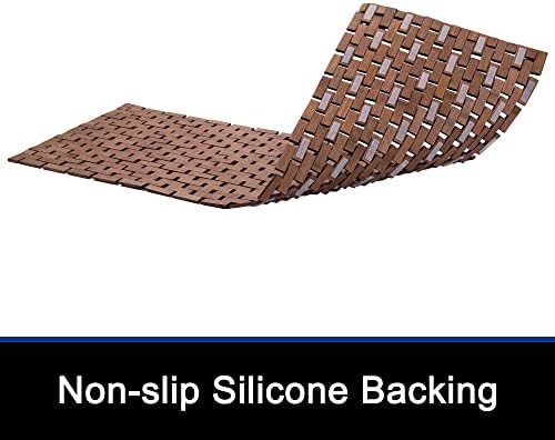 Bath Mat Bathroom Runner Long Large Rugs Floor Wood Shower Bathtub Waterproof Non Slip Accessories 16x48 Inch Easy to Clean, Walnut, 1 pc - Image 3