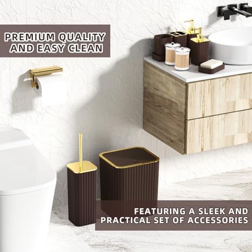 XLHOMO Bathroom Set - Brown Bathroom Sets with Shower Curtain and Rugs - Image 7