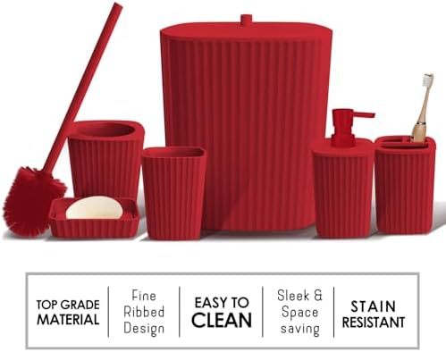Clara Clark Bathroom Set - Christmas Bathroom Accessories Set, 11PC Bathroom Accessory Set, Christmas Bathroom Sets with Adhesive Corner Shower Caddy Hanging, Toilet Brush, Trash Can & Soap Dispenser - Image 7