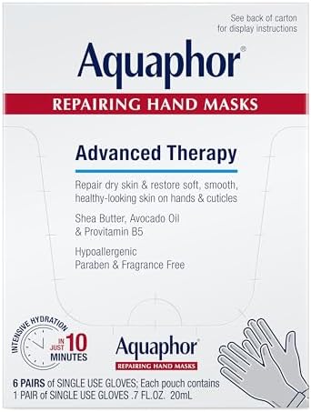 Aquaphor Advanced Therapy Repairing Hand Masks, 6 Masks x 0.7 FL OZ by Aquaphor