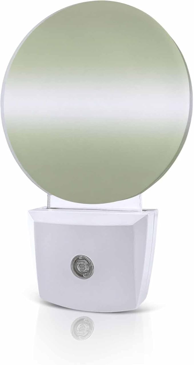 Night Lights Auto Sensor Sage Green Ombre Night Light Solid Color Round Lamp Plug-in LED Nightlights Dusk to Dawn for Living Room Bedroom Bathroom Hallway Wall Decor