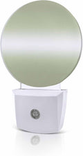 Night Lights Auto Sensor Sage Green Ombre Night Light Solid Color Round Lamp Plug-in LED Nightlights Dusk to Dawn for Living Room Bedroom Bathroom Hallway Wall Decor