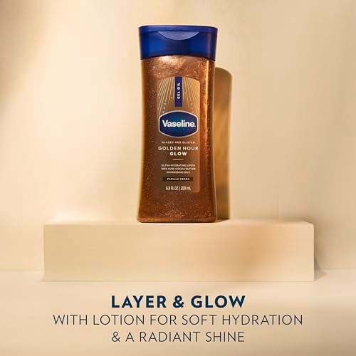 Vaseline Glazed and Glisten Golden Hour Body Gel Oil Shimmering 6.8oz 1ct - Image 4