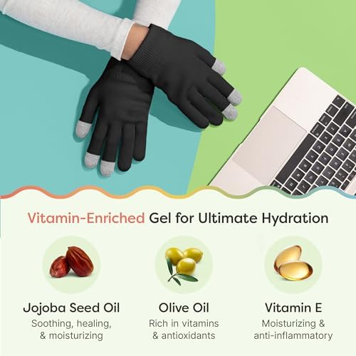 ZenToes Moisturizing Gloves for Dry Hands, Gel Lined, 1 Pair (Large) - Image 4