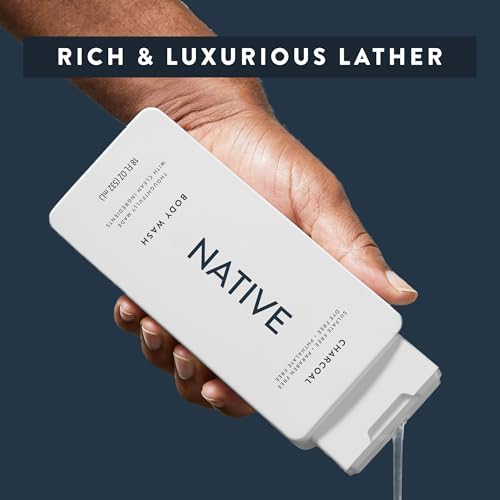 Native Clean Body Wash, Gentle & pH-balanced for Sensitive Skin, 24-Hr Freshness for Men & Women, Vegan & Cruelty-Free, Free of Sulfates & Parabens, Charcoal, 18 fl oz - Image 2