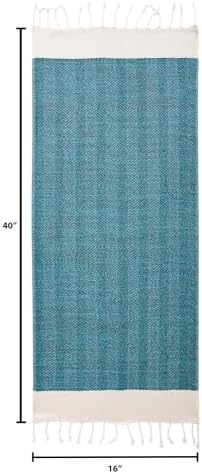 BAY LAUREL Turkish Hand Towel – Pack of 2 | Soft & Absorbent Decorative Towels for Bathroom, Hand, Face, Hair, Gym, Yoga, SPA, Kitchen & Tea | Boho Decor (Petrol, Herringbone 16x40 Inches (Set of 2) - Image 5