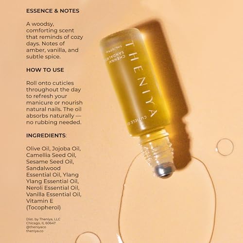 Cuticle Oil Made in USA - Hydrating Roll-On with Jojoba & Vitamin E - 5mL Travel Sized (Sandalwood Fragrance) - Image 2