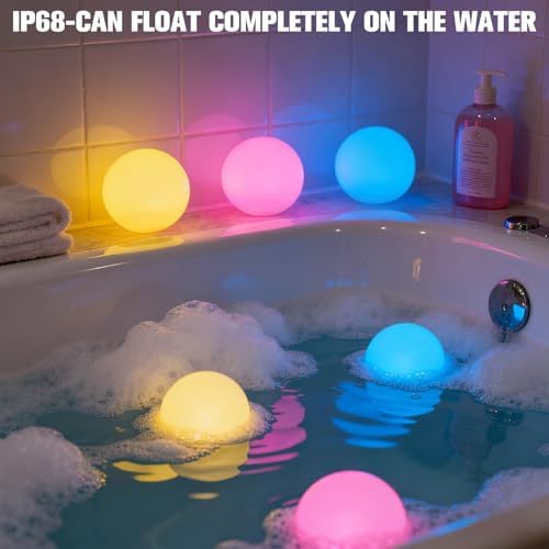 LanPool Floating Pool Light Ball,RGB Color Changing Bath Hot Tub Lights 4pk - Image 4