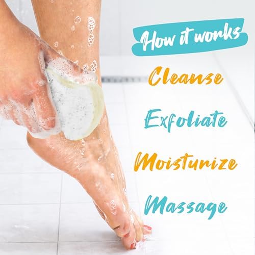 Spongables Pedi Scrub Foot Exfoliating 20+ Wash Sponge, Argan Oil, 1 Count - Image 4