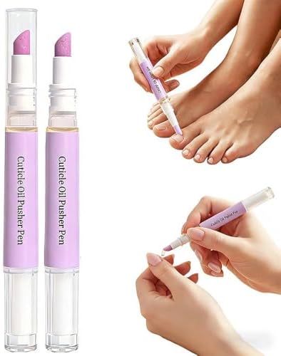 2 in1 Cuticle Pusher, Cuticles Pens for Nails, Moisturize Brighten (2pcs) by NOGCAW