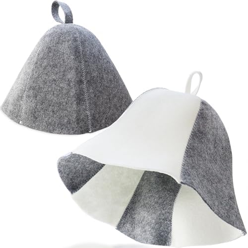 2 Pack Wool Sauna Hat Ukrainian Banya Cap for Men Women Bath House by MEIYOUJU+AM