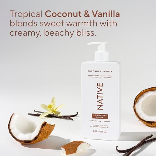 Native Body Lotion, Coconut & Vanilla, 48-Hour Hydration for Dry & Sensitive Skin, Made with Plant-Based Moisturizers like Shea Butter, Silicone_& Paraben Free, 16.5 fl oz (Pack of 6) - Image 4