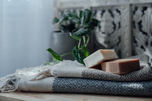 BAY LAUREL Turkish Hand Towel – Pack of 2 | Soft & Absorbent Decorative Towels for Bathroom, Hand, Face, Hair, Gym, Yoga, SPA, Kitchen & Tea | Boho Decor (Light Blue, Diamond 15x26 Inches (Set of 2) - Image 5