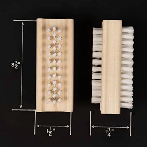 Konex Non-Slip Wooden Two-sided Hand and Nail Brush - Stiff Bristle Fingernail Brushes for Cleaning Under Nails - Heavy Duty Fingernail Brush for Manicure and Automotive Use - 2 Pack - Image 2