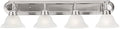 Design House 519215 Millbridge Vanity Light Dimmable with Frosted Glass for Above Bathroom Mirror, Satin Nickel, 4-Light