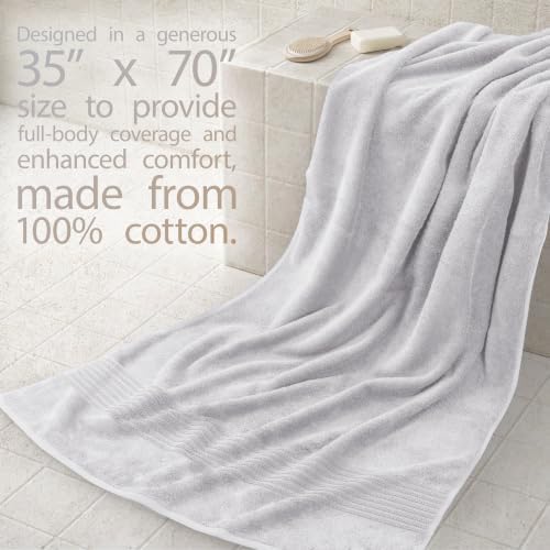 Cotton Paradise 100% Cotton Hand Towels, 2 Piece 35x70 Hand Bath Towels, Silver Grey - Image 2