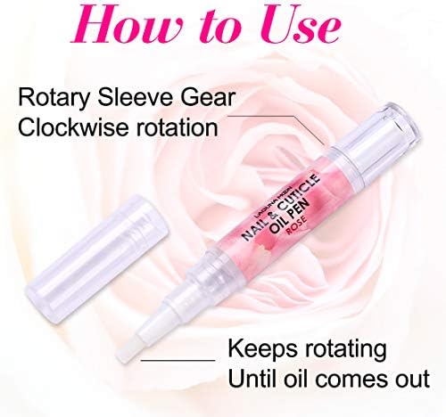Cuticle Oil Pen for Nail - Lagunamoon Nail Oil for Nail Care & Nail Growth - Nourish, Soothe & Moisturize Damaged Nails - Rose, 5 ml - Image 5