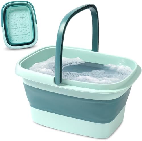 Collapsible Foot Soaking Tub Foldable Foot Bath Soak Tub Basin for Home Spa by AllSettHealth