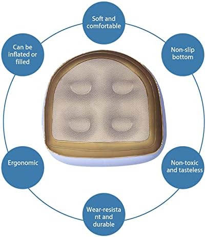 Inflatable Hot Tub Seat Booster with Suction Cups & Mesh Cover, Dual Use Inflatable Hot Tub Cushion Seat, Non Slip Blow Up Pillow Hot Tub Chairs Accessories for Adults Elderly Spa Bathtub - Image 2