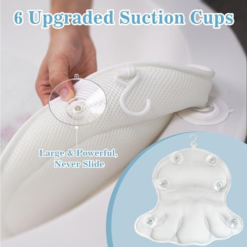 Bath Pillows for Tub - Soft, Relaxing Bathtub Accessory, Quick-Dry 4D Mesh - Image 2