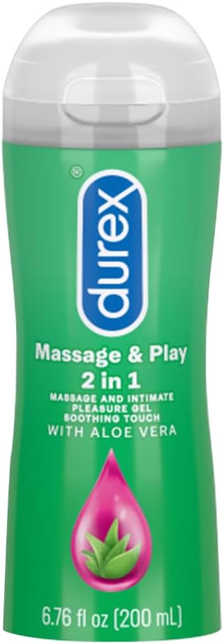 Durex Massage & Play 2 in 1 Lubricant, 6.76 oz., Soothing Touch with Aloe Vera