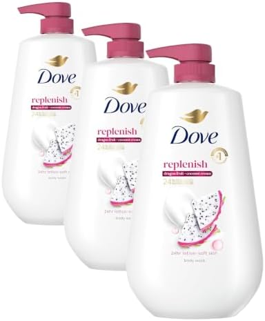 Dove 24hr Lotion Body Wash Replenish Dragon Fruit & Coconut Cream, 30.6 Fl Oz (Pack of 3) by Dove