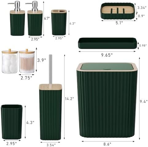 XLHOMO Bathroom Set - 10PC Elegant Green Bathroom Set - Image 4