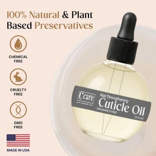 C CARE Fragrance Free Cuticle Oil For Nails - Repairs Cuticles Overnight - Moisturizes and Strengthens Nails and Cuticles - Dropper & Brush included - 2.5oz - Image 3