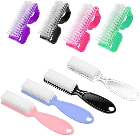 8 PCS Nail Brush for Cleaning Fingernails, Handle Grip Nail Scrubber Brush, Cleaner Brushes Manicure Tools Scrub Brushes Kit, Toenail Brush To Clean Under Nails Pedicure Foot Small Brush Women Men by ROSVIDY
