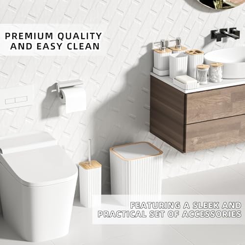 XLHOMO Bathroom Accessories Set - 10PC Elegant White Bathroom Set - Image 3