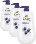 Dove Body Wash Unwind Blueberry & Moon Milk For 24hr Lotion-Soft Skin Moisturizing Skin Cleanser with No Sulfates No Parabens 30.6 oz (Pack of 3) by Dove