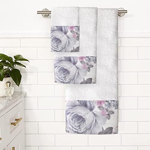 Zahari Home Michelle 3 Piece Bath Towel Set - Bath, Hand and Wash Towels with Modern Decor, Unique Design and Beautiful Floral Pattern - Image 2