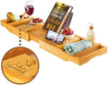 Personalized Bathtub Tray - Custom Engraved Foldable Bamboo Bath Caddy, Expandable Tub Tray Bath Table, for Mom Personalized Mom Birthday Gift, for Wife Gift for Her by Bamb%C3%BCsi