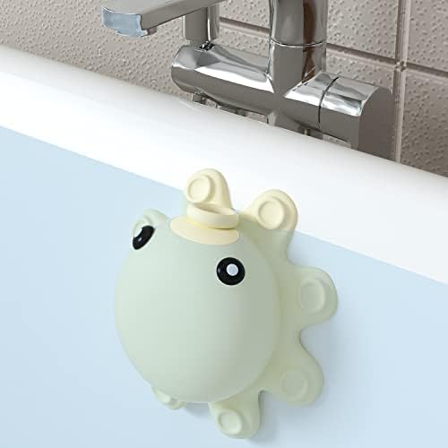 Bathtub Overflow Drain Cover Tub - tub Overflow Drain Cover, Soak Bath Overflow Drain Cover, Bathroom Spa Accessories, Adds Inches of Water for Deeper Bath (Silicone, Creamy-White) by Abalter
